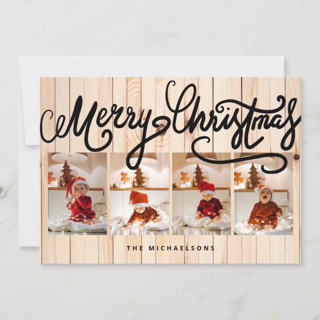 Carte JOYEUX NOËL Joyeuses Fêtes Ajouter Vos Photos (Devant)