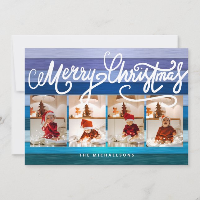 Carte JOYEUX NOËL Joyeuses Fêtes Ajouter Vos Photos (Devant)