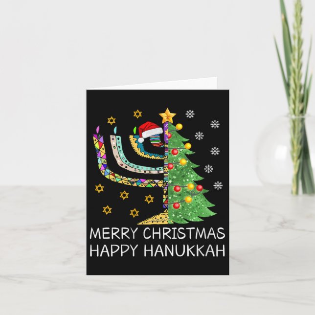 Carte Joyeux Noël Joyeux Hanoukka Joyeux juif (Devant)