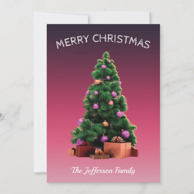 Carte Joyeux Noël Joyeux Nouvel An Fêtes Simple (Devant)