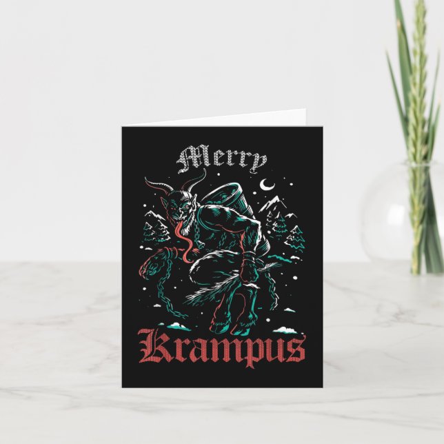 Carte Joyeux Noël Krampus Noël Noël Noël Horreur Mal (Devant)