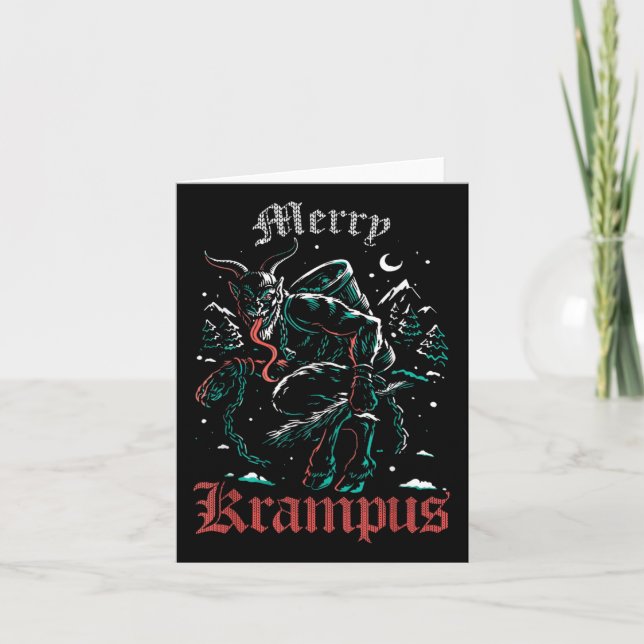 Carte Joyeux Noël Krampus Noël Noël Noël Horreur Mal lai (Devant)