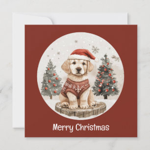 Carte Joyeux Noël Labrador Retriever Puppy