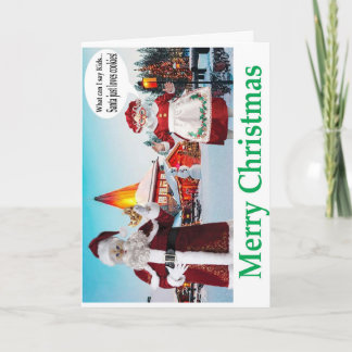 Carte Joyeux Noël. M. et Mme griffes de chat.