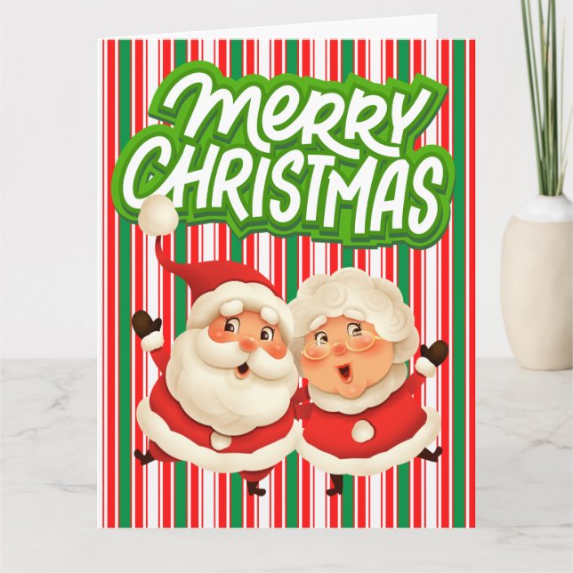 Carte Joyeux Noël M. Mme Clause (Devant)