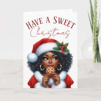 Carte Joyeux Noël Madame Clause noire douce