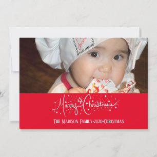 Carte Joyeux Noël Main tirée Lettering Doodles neige