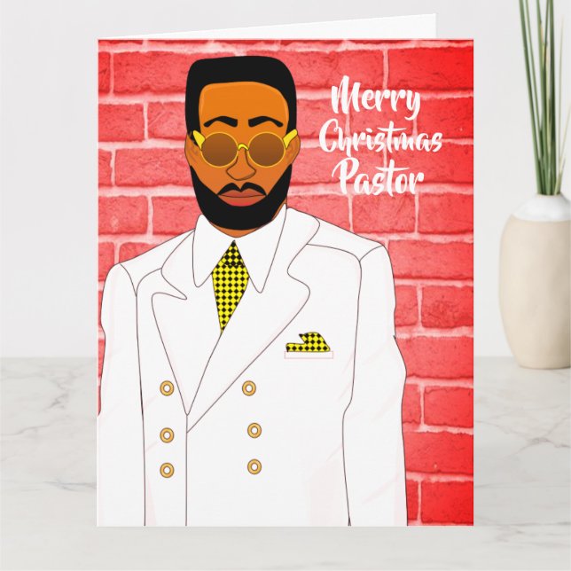 Carte Joyeux Noël masculin africain (Devant)