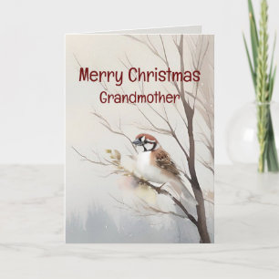 Carte Joyeux Noël Merveilleuse grand-mère aquarelle
