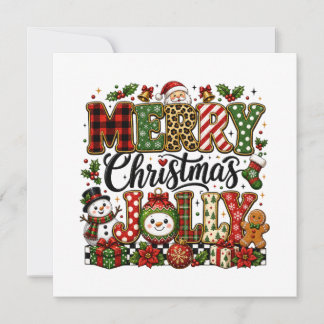 Carte Joyeux Noël mignon gai