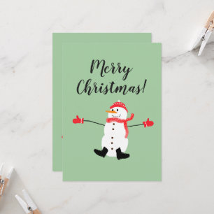Carte Joyeux Noël mignon Snowman Frosty