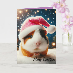 Carte Joyeux Noël mignonne Guinée Pig