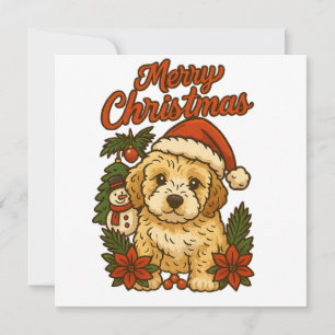Carte Joyeux Noël motif Cockapoo