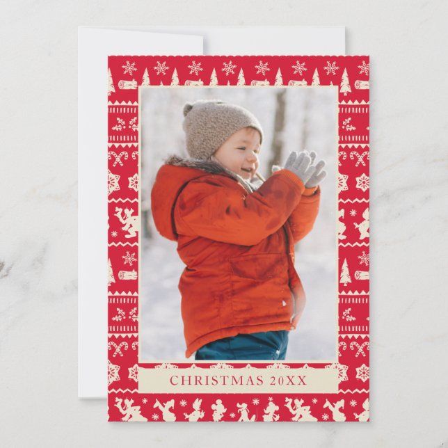 Carte Joyeux Noël | Motif flocon de neige de Mickey Mous (Devant)