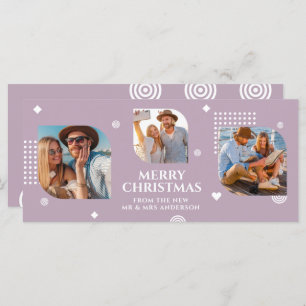 Carte Joyeux Noël Mr & Mrs 3 Photo Collage Moderne
