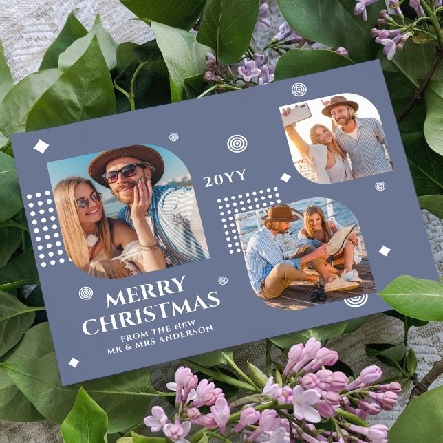 Carte Joyeux Noël Mr & Mrs 3 Photo Collage Moderne (Créateur téléchargé)