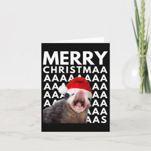 Carte Joyeux Noël Opossum hurlant Amusants Hommes Femmes