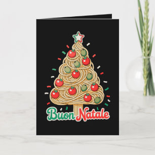 Carte Joyeux Noël Pâtes Italiennes Arbre de Noël Xmas
