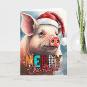 Carte Joyeux Noël Père Noël PIG Card