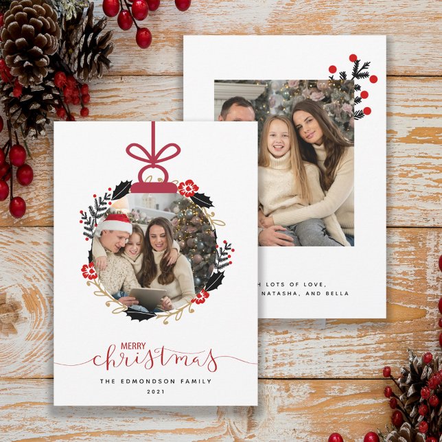 Carte Joyeux Noël Photo Globe Orament Card (Créateur téléchargé)