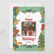Carte Joyeux Noël Photo Holiday