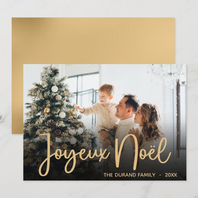 Carte Joyeux Noel Photo Holiday (Devant / Derrière)