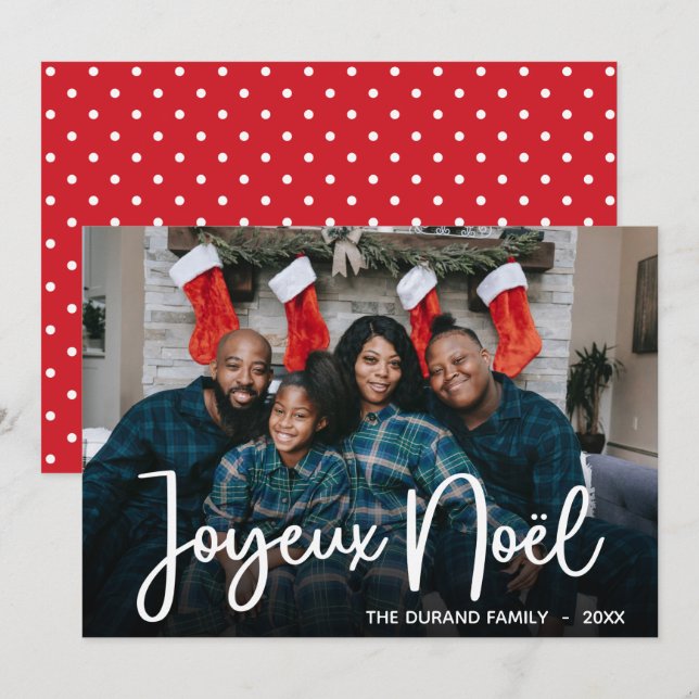 Carte Joyeux Noel Photo Holiday (Devant / Derrière)