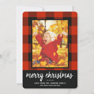 Carte Joyeux Noël Photo Plaid