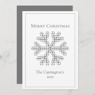 Carte Joyeux Noël Plaid Snowflake moderne
