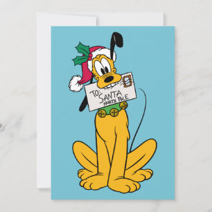 Carte Joyeux Noël  Pluto Santa Claus