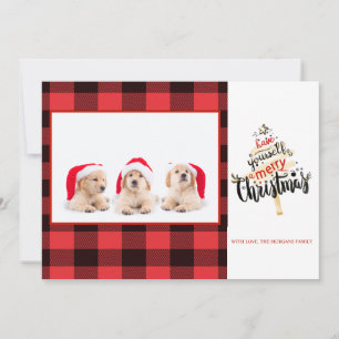 Carte Joyeux Noël Red Buffalo Plaid Photo