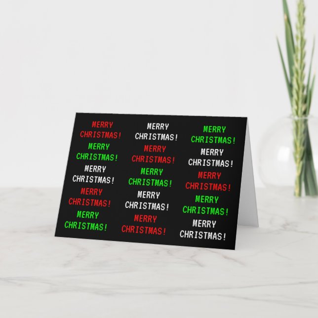 Carte "JOYEUX NOËL !" : Regard amusant et vintage de jeu (Devant)