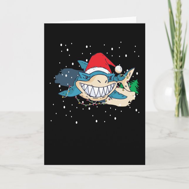 Carte Joyeux Noël Requin (Devant)