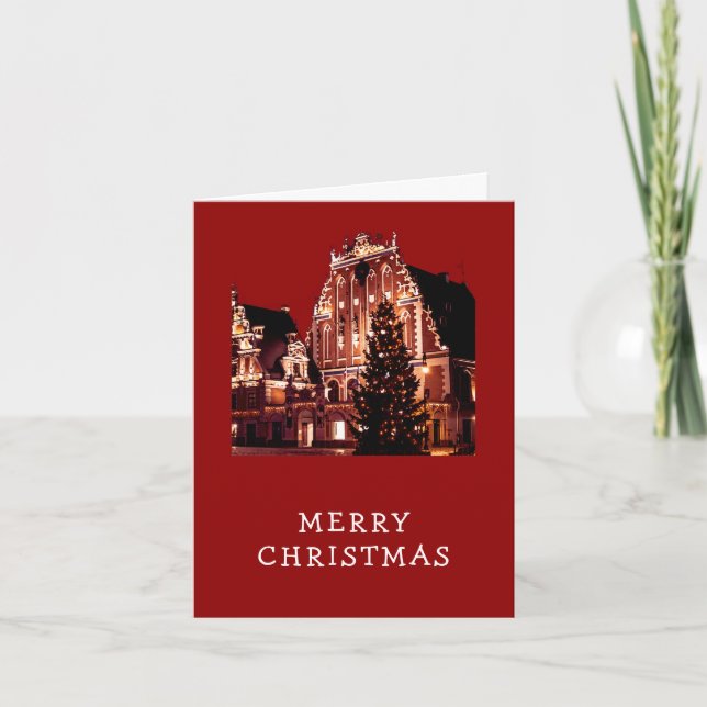 Carte Joyeux Noël rouge (Devant)