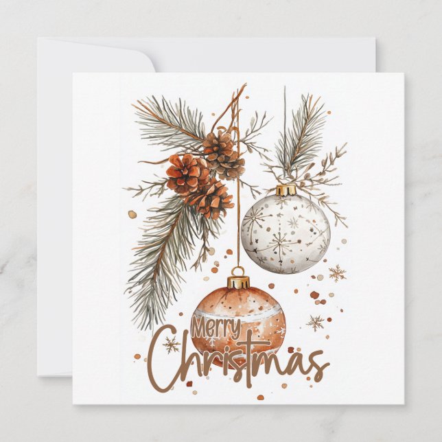 Carte Joyeux Noël Rustique (Devant)