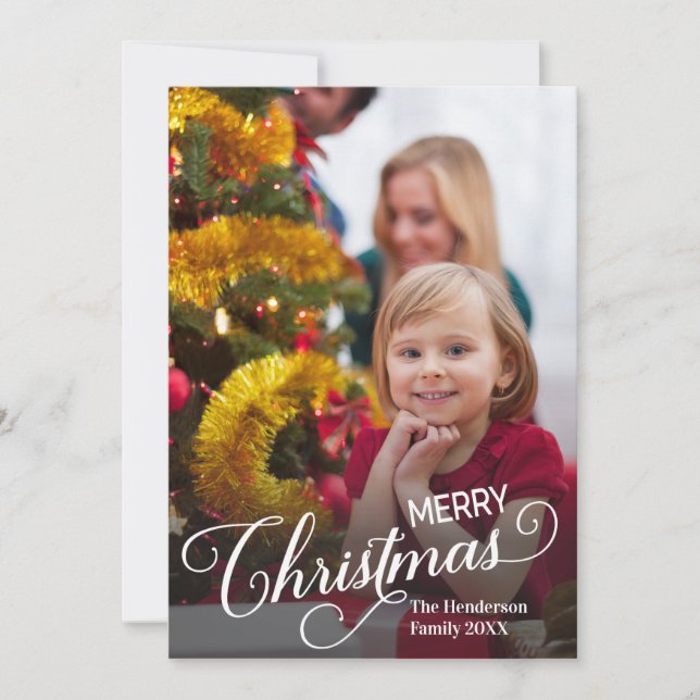 Carte Joyeux Noël Simple Photo personnalisée (Devant)