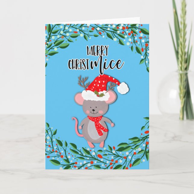 Carte joyeux Noël souris drôle blague noël (Devant)