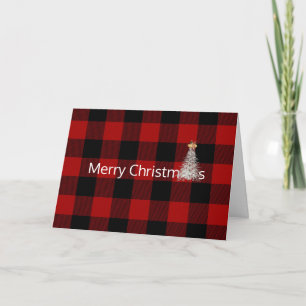 Carte Joyeux Noël sur buffle planté d'arbre