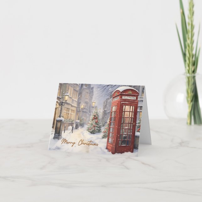 Carte Joyeux Noël Téléphone Vintage Booth (Devant)