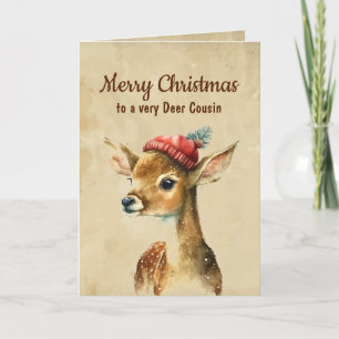 Carte Joyeux Noël Très Deer Cousin
