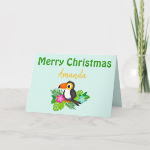 Carte Joyeux Noël tropical Toucan