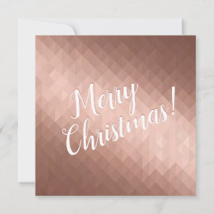 Carte Joyeux Noël vacances rose or design chic