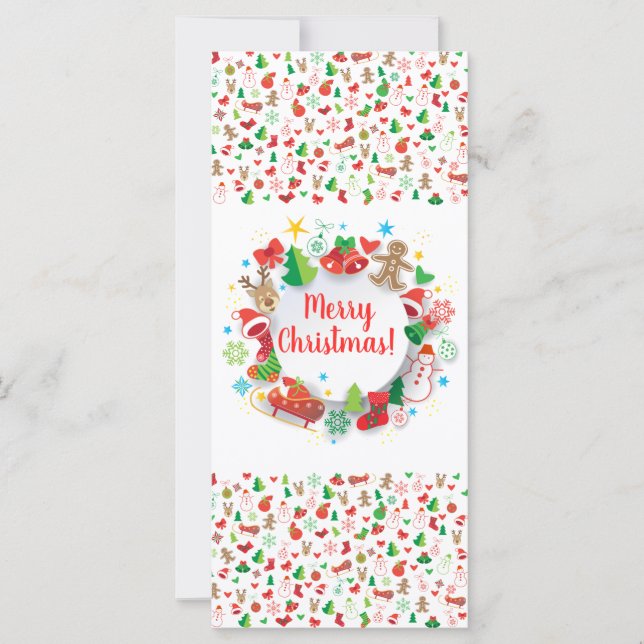 Carte Joyeux Noël! XMAS Joyeuse décoration du Nouvel An (Devant)