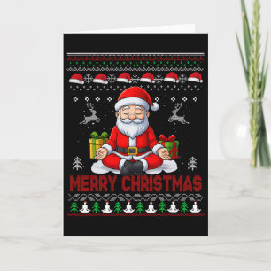 Carte Joyeux Noël Yoga Santa Claus Namasleigh N dégueu