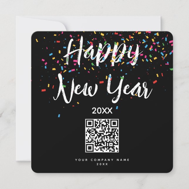 Carte Joyeux Nouvel An Entreprise Entreprise QR Code vac (Devant)