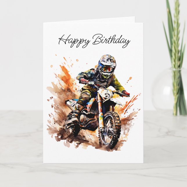 Carte Joyeux Nouvel An Nephew | Motocross Bike (Devant)