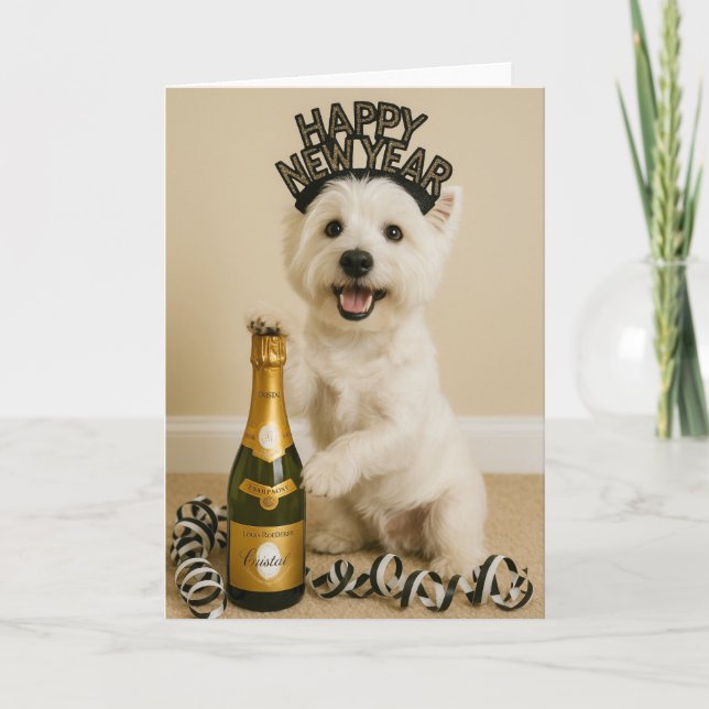 Carte Joyeux Nouvel An Westie (Devant)