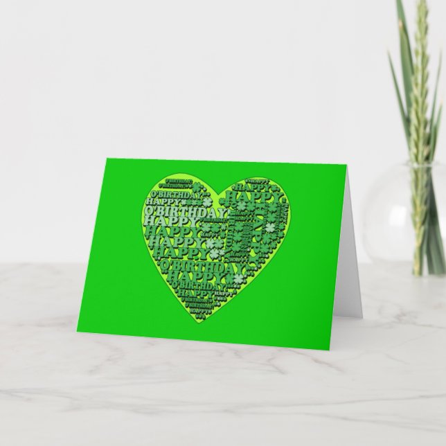 Carte Joyeux O'Birthday avec T-shirts et cadeaux Heart (Devant)