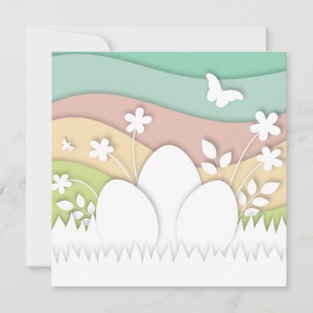 Carte Joyeux oeufs pastel de Pâques (Devant)