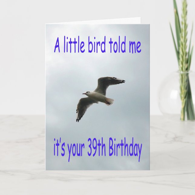Carte Joyeux oiseau de la Mouette volant du 39e annivers (Devant)